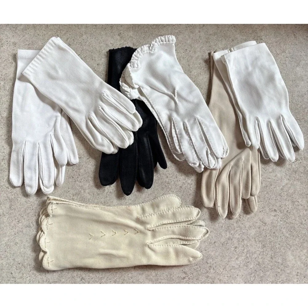 VTG Lot of 7 Women's Gloves All w/Design Details & Different Materials